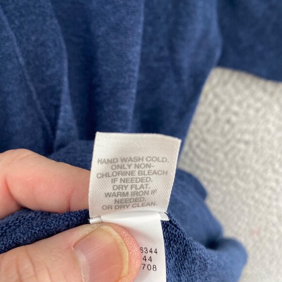 J Jill Sweater Women 2X Plus Navy Pure Jill Linen Blend Open Cardigan 3/4 Sleeve - Picture 7 of 10